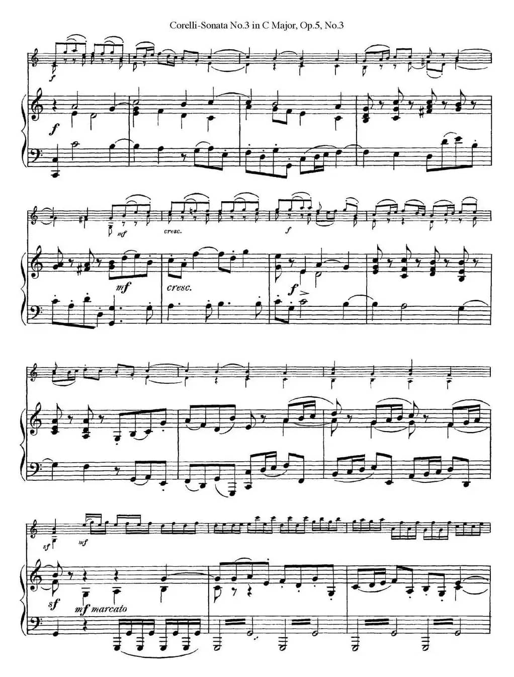 Sonata No.3 in C MajorOp.5 No.3（小提琴+钢琴伴奏）