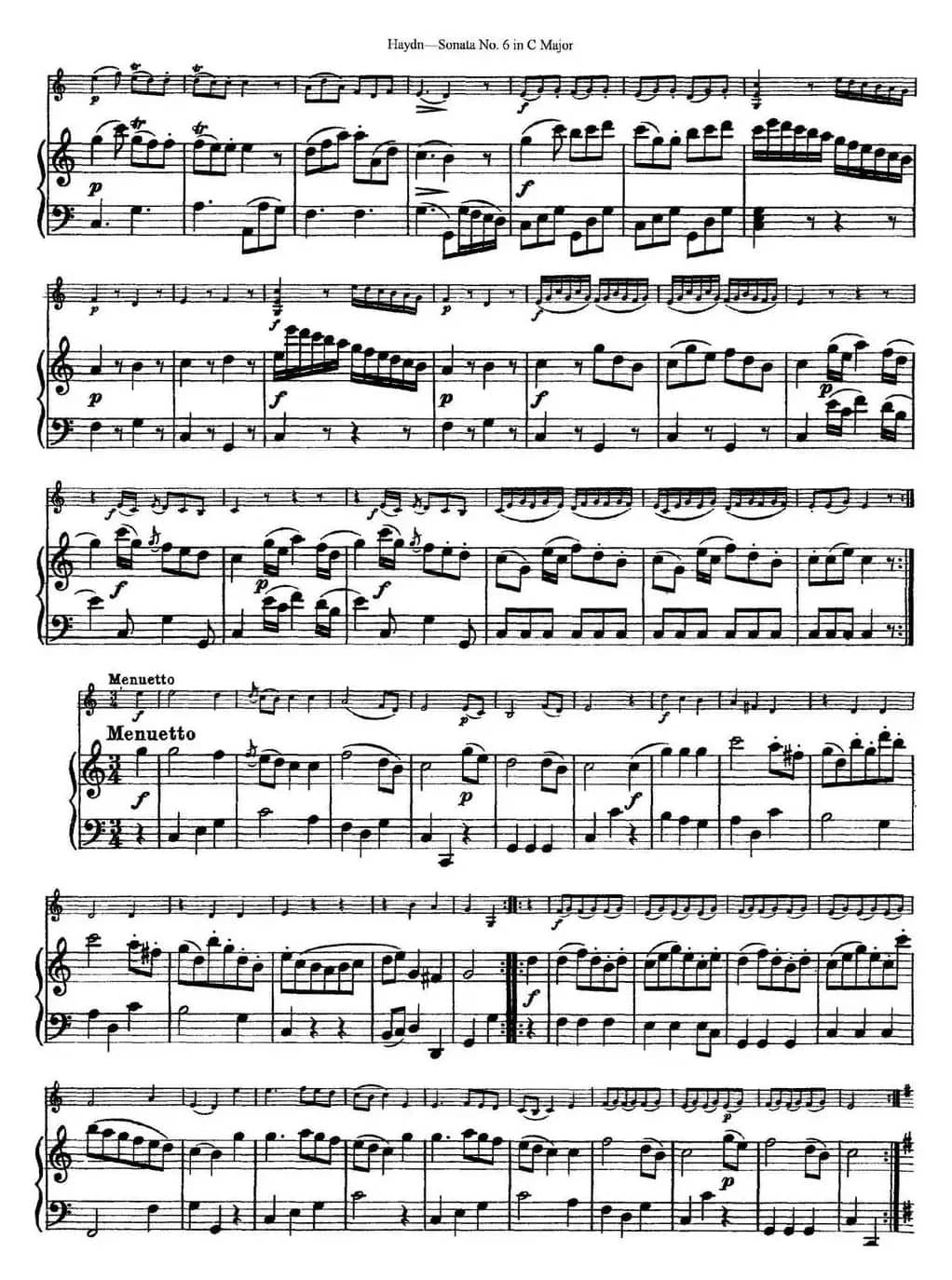 Violin Sonata No.6 in C Major（小提琴+钢琴伴奏）