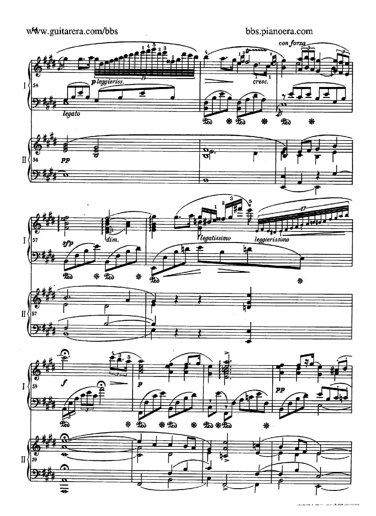 e小调第一钢琴协奏曲 Op.11（双钢琴版·第二乐章）