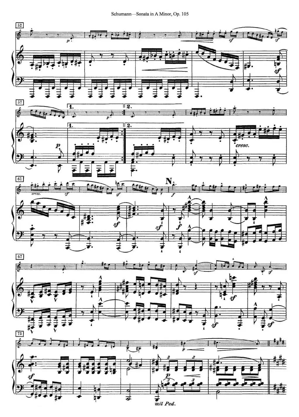 Violin Sonata in A minor Op.105（小提琴+钢琴伴奏）