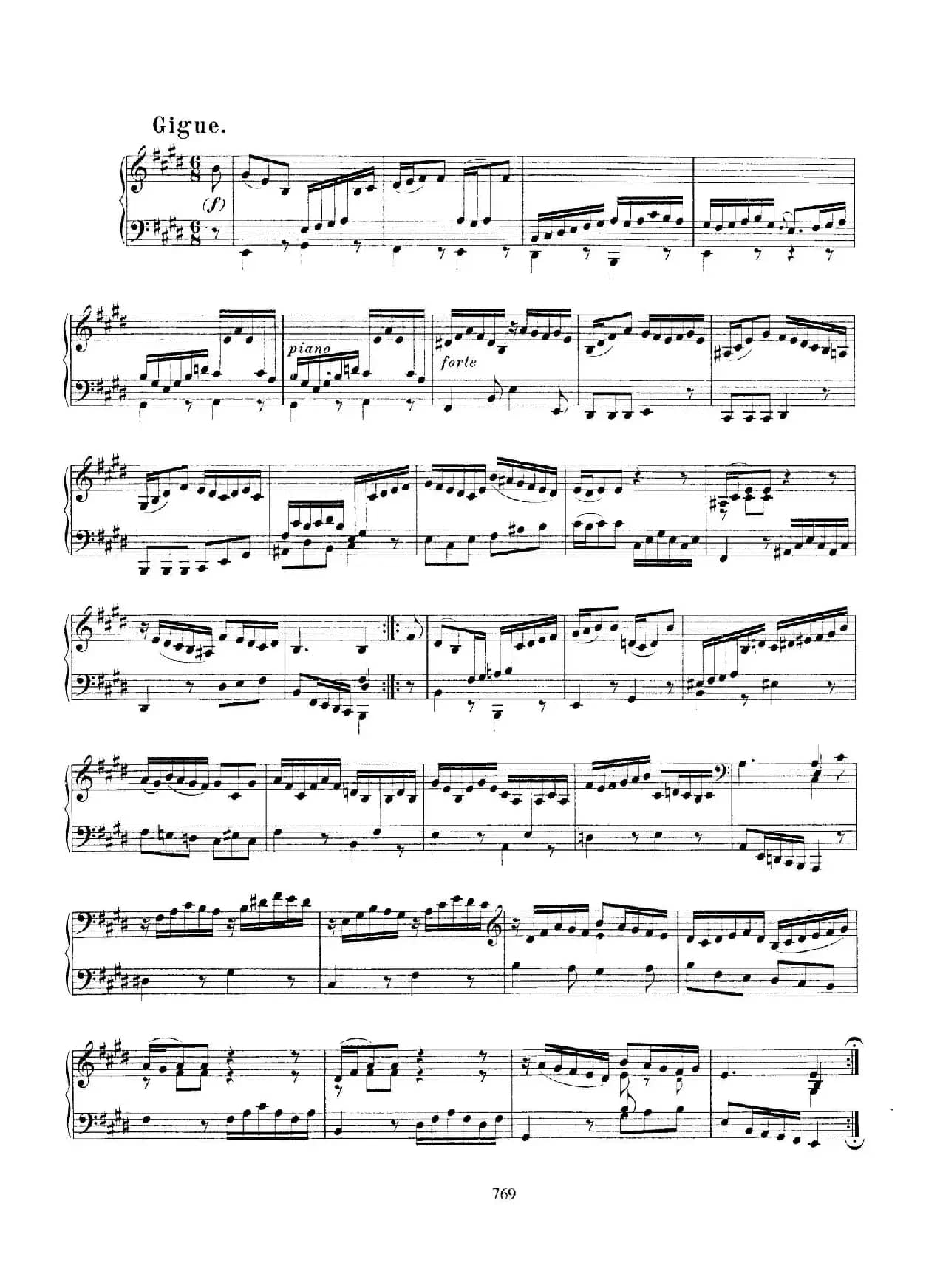 Partita in E Major BWV 1006a（E大调第三无伴奏小提琴组曲·钢琴独奏版）