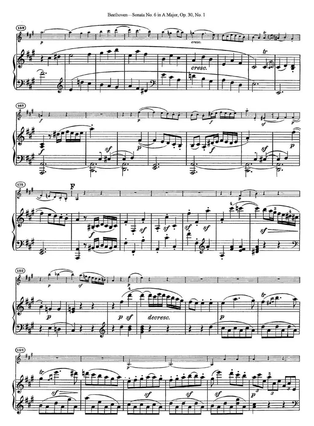 Violin Sonata No.6 in A Major Op.30 No.1（小提琴+钢琴伴奏）