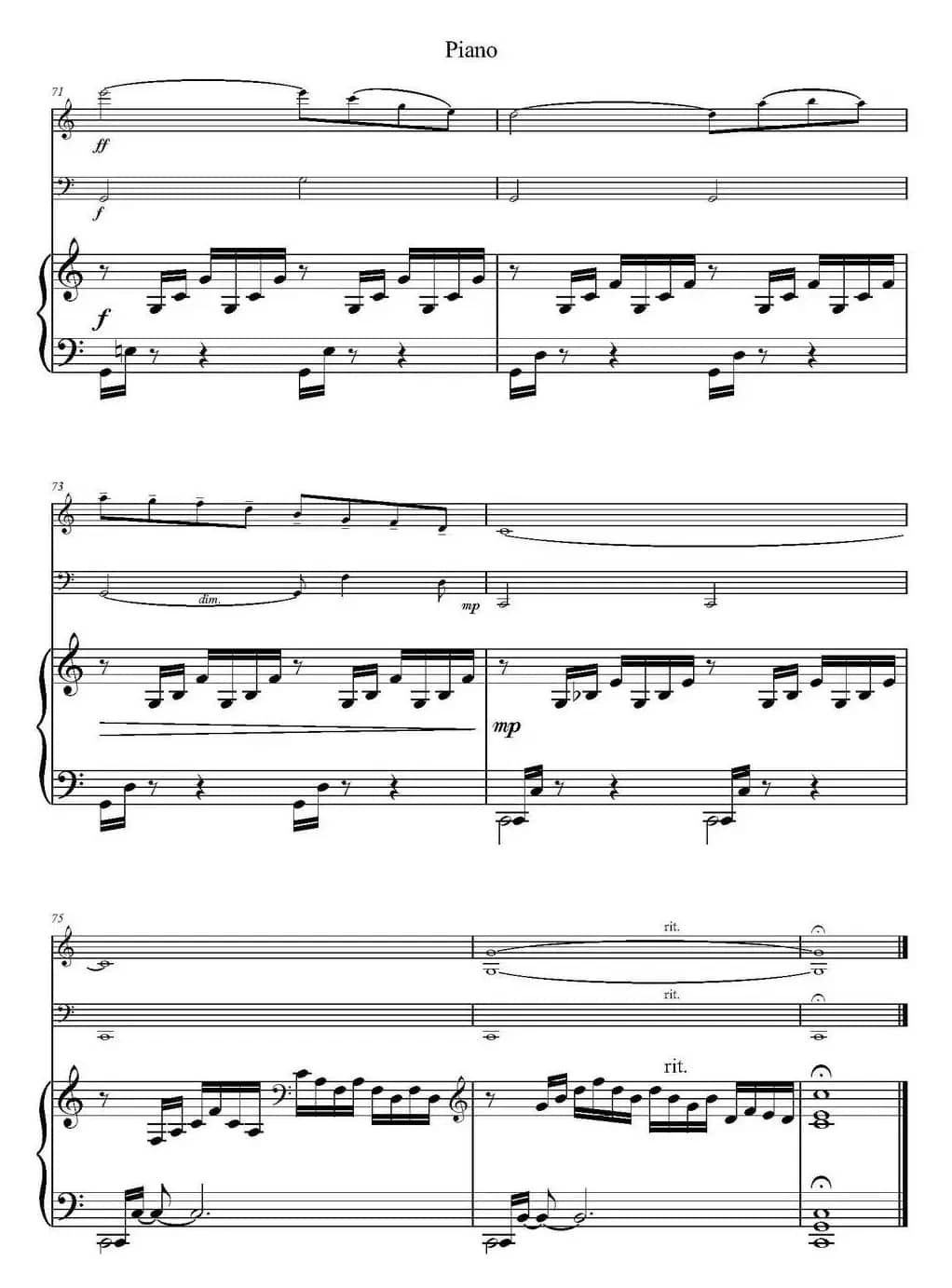 Ave Maria（小提琴+大提琴+钢琴伴奏）