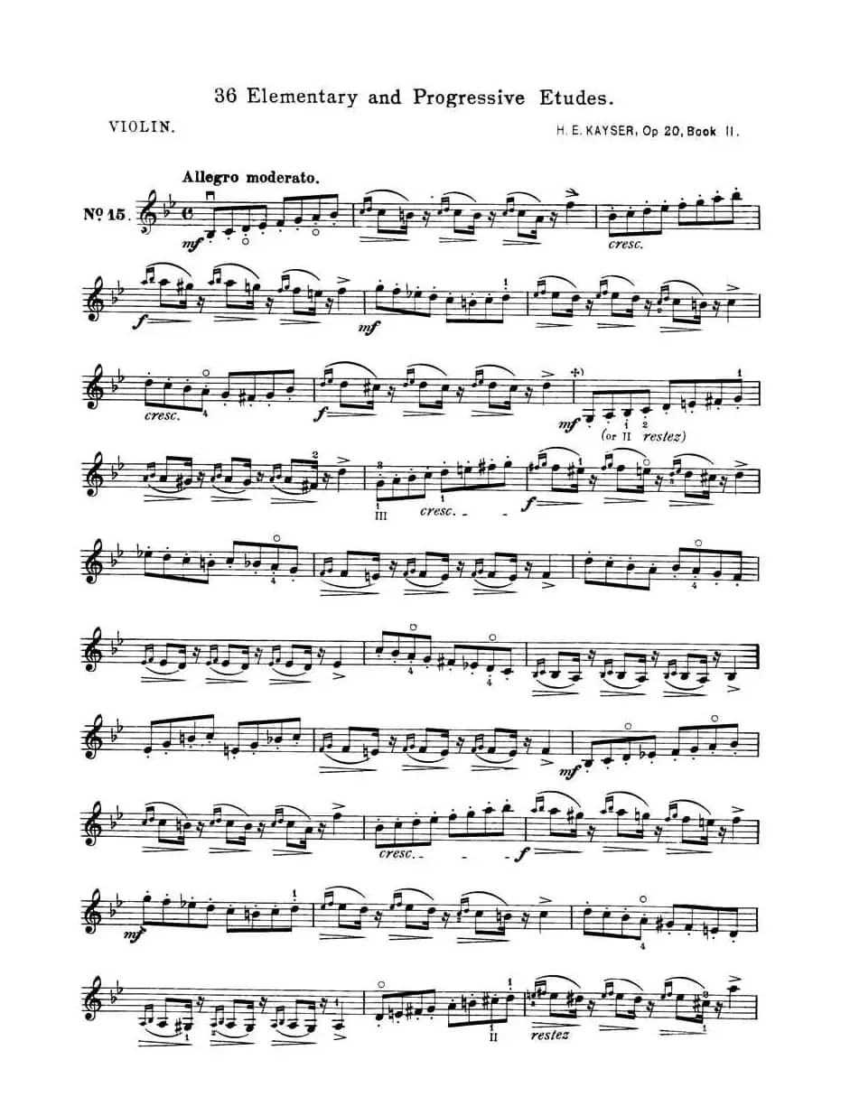 开塞（KAYSER 36首小提琴练习曲之15）