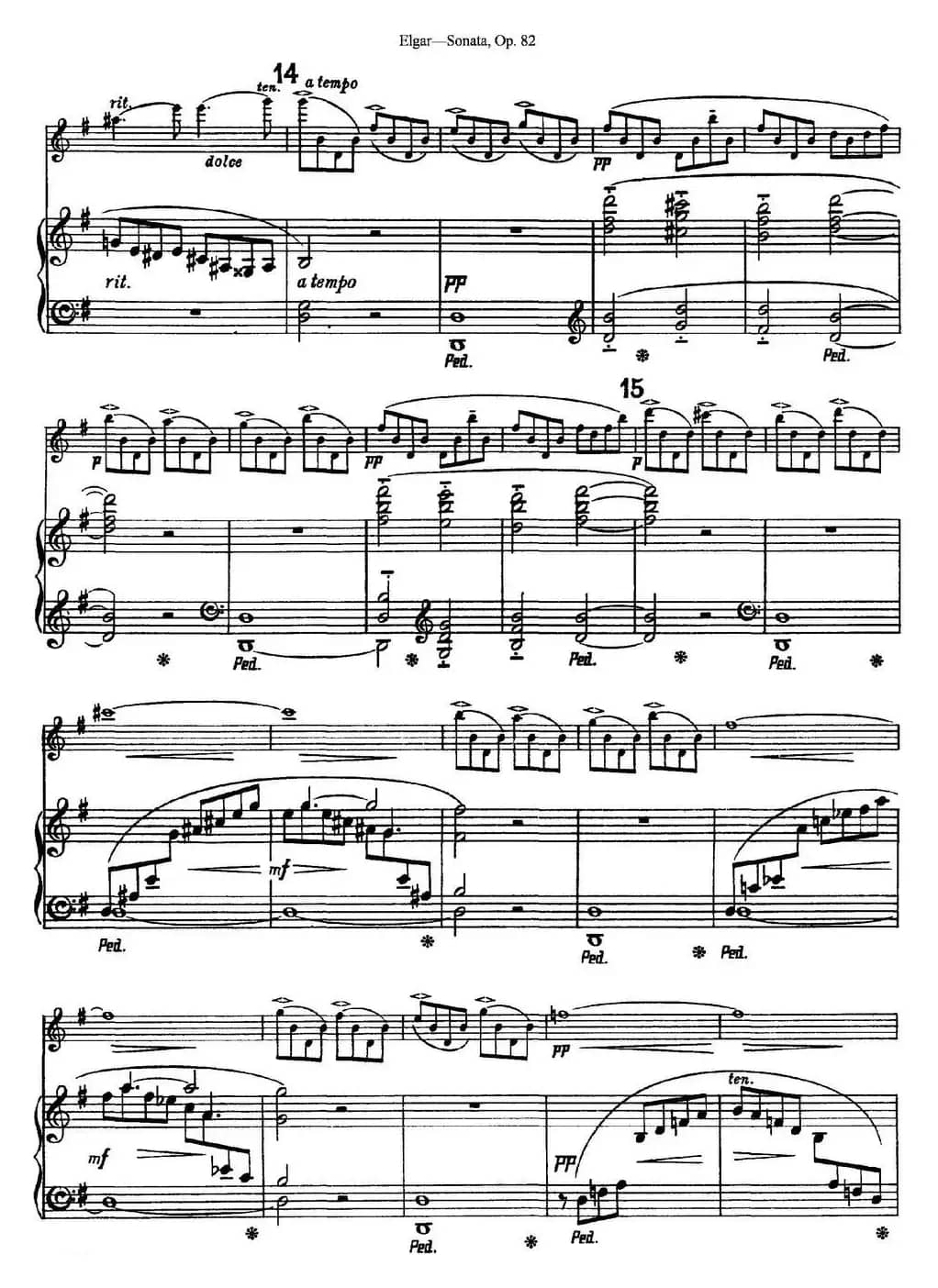 Violin Sonata Op.82（小提琴+钢琴伴奏）