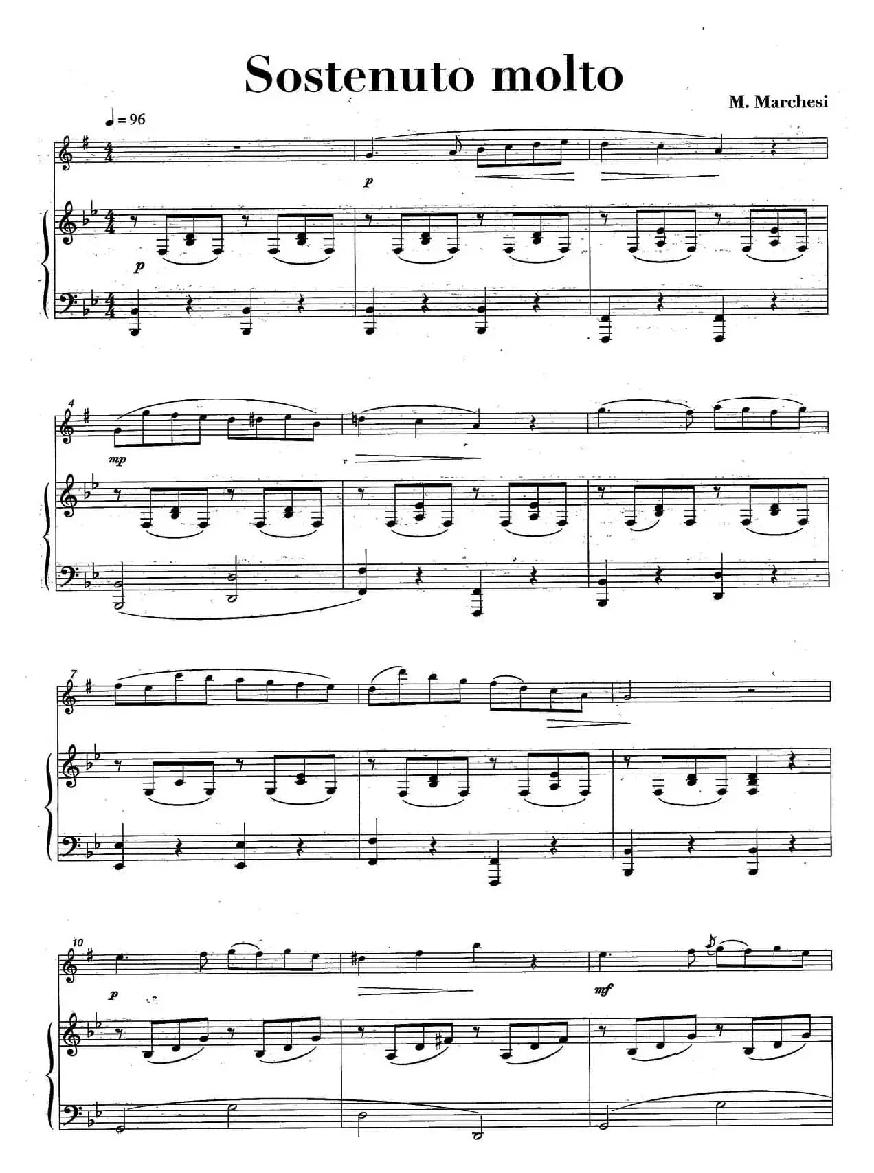 sostenuto molto（中音萨克所+钢琴伴奏）