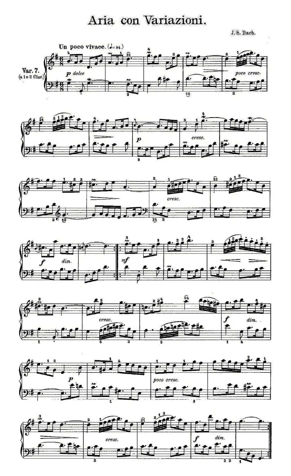 Aria con Variazioni 之七