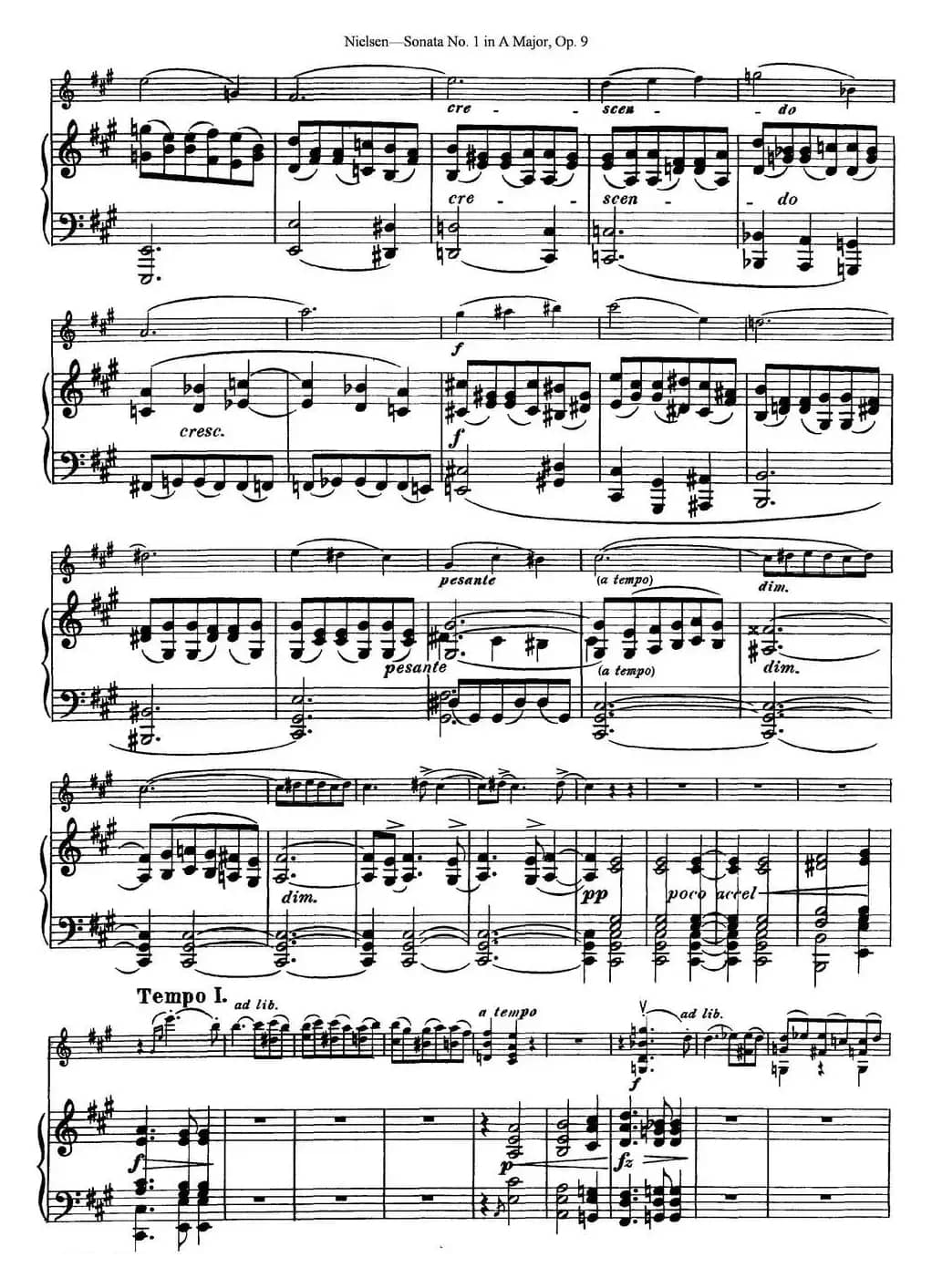 Violin Sonata No.1 in A Major Op.9（小提琴+钢琴伴奏）