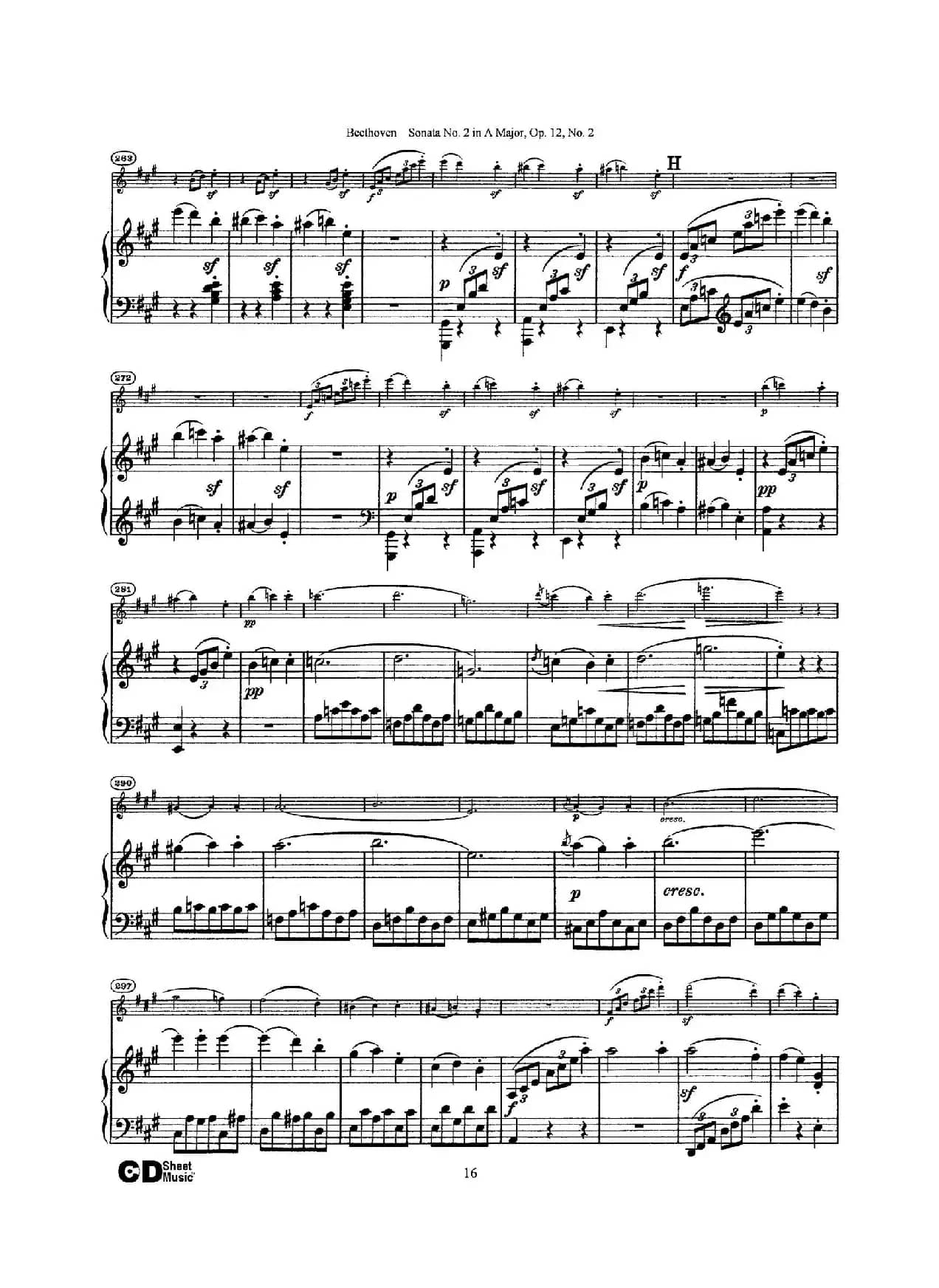 A大调第二小提琴奏鸣曲（Sonata No.2 in A Major Op.12,No.2）（小提琴+钢琴伴奏）