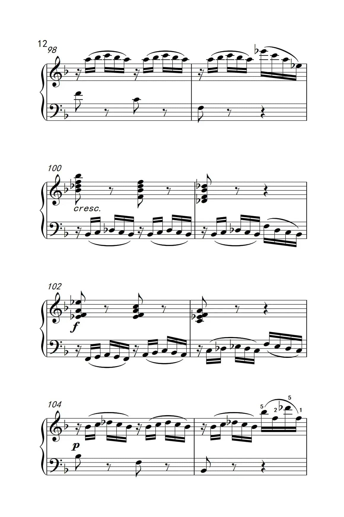 奏鸣曲 Opus 10 Nr.2 第一乐章（贝多芬奏鸣曲集 2）