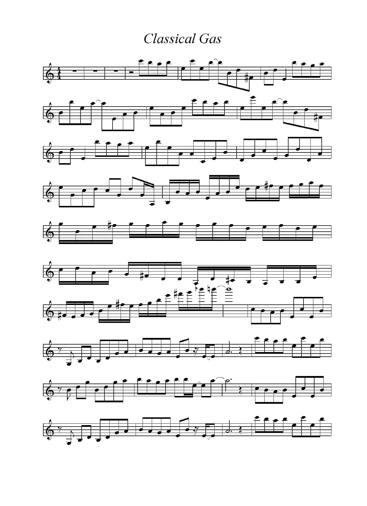 Classical Gas（小提琴谱）