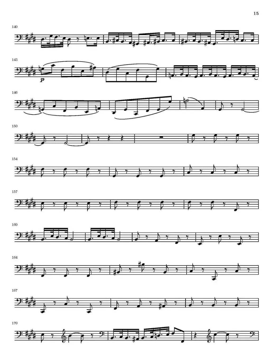 String Quartet nr.18 in E minor（E小调弦乐四重奏）（大提琴分谱）