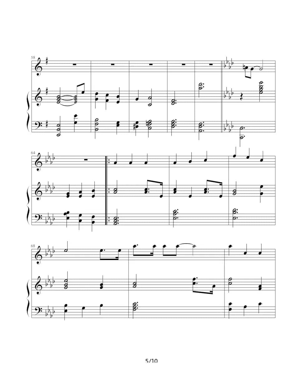 真心英雄（钢琴伴奏谱）