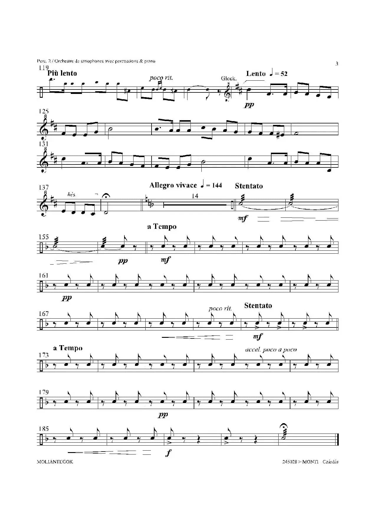 Czardas 查尔达斯（15重奏）（5副打击乐）