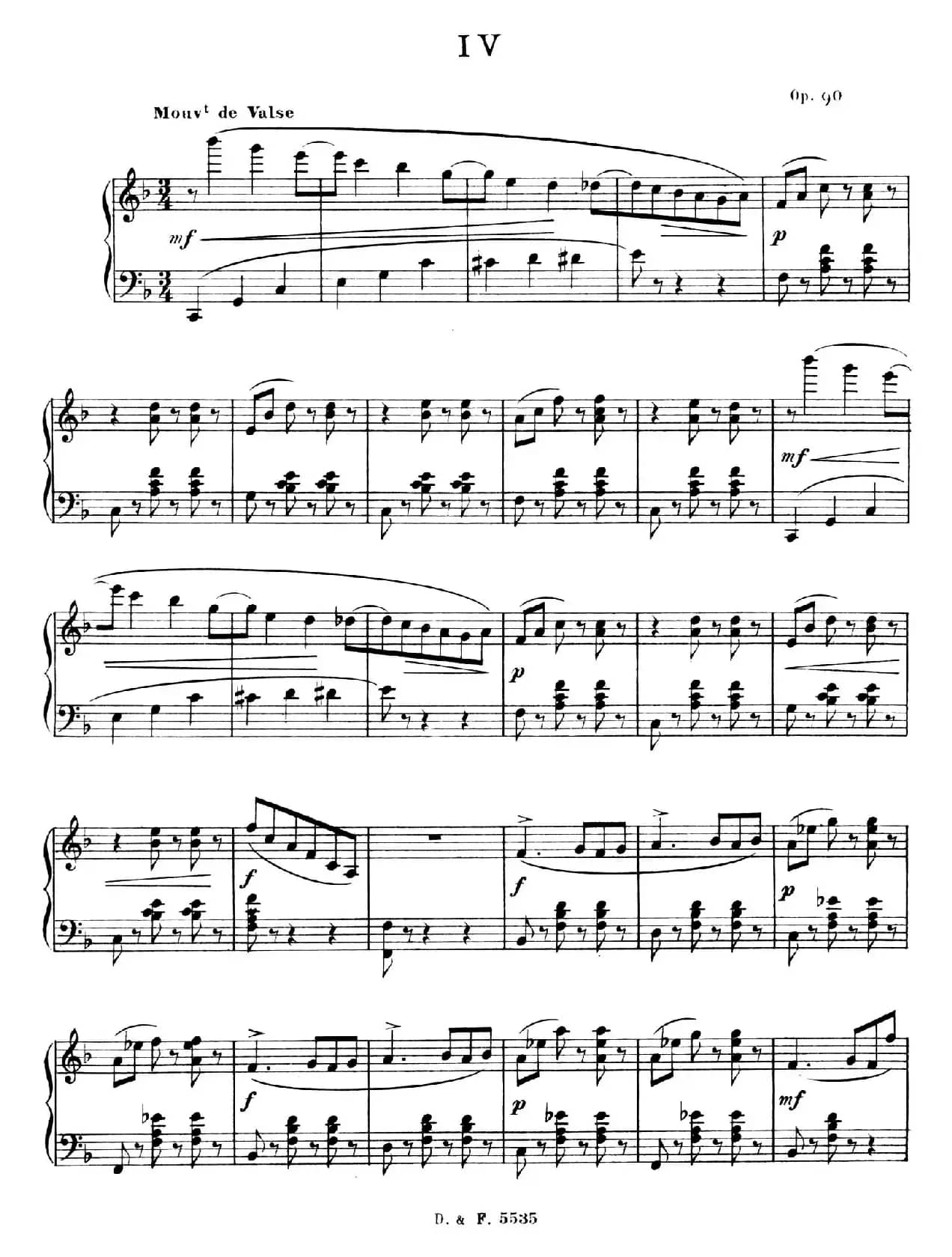 F大调第四圆舞曲 Valse No.4 （Op.90）