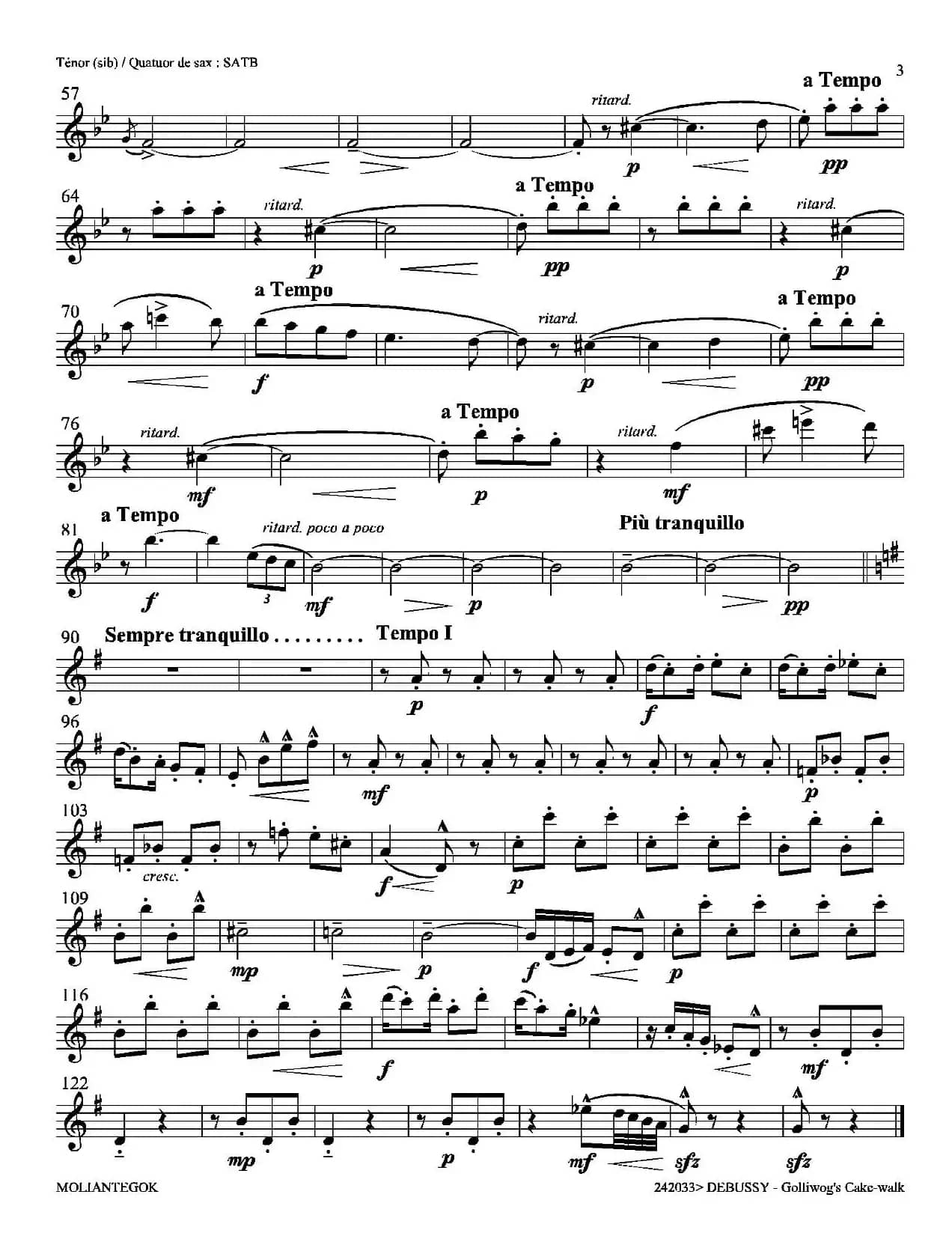 木偶步态舞（四重奏次中音萨克斯分谱）