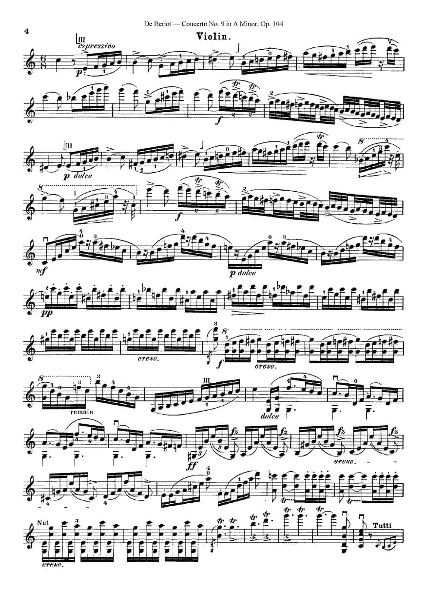 Beriot《Concerto No.9 in A Minor》Op.104（贝里奥《A小调第九小提琴协奏曲》Op.104）