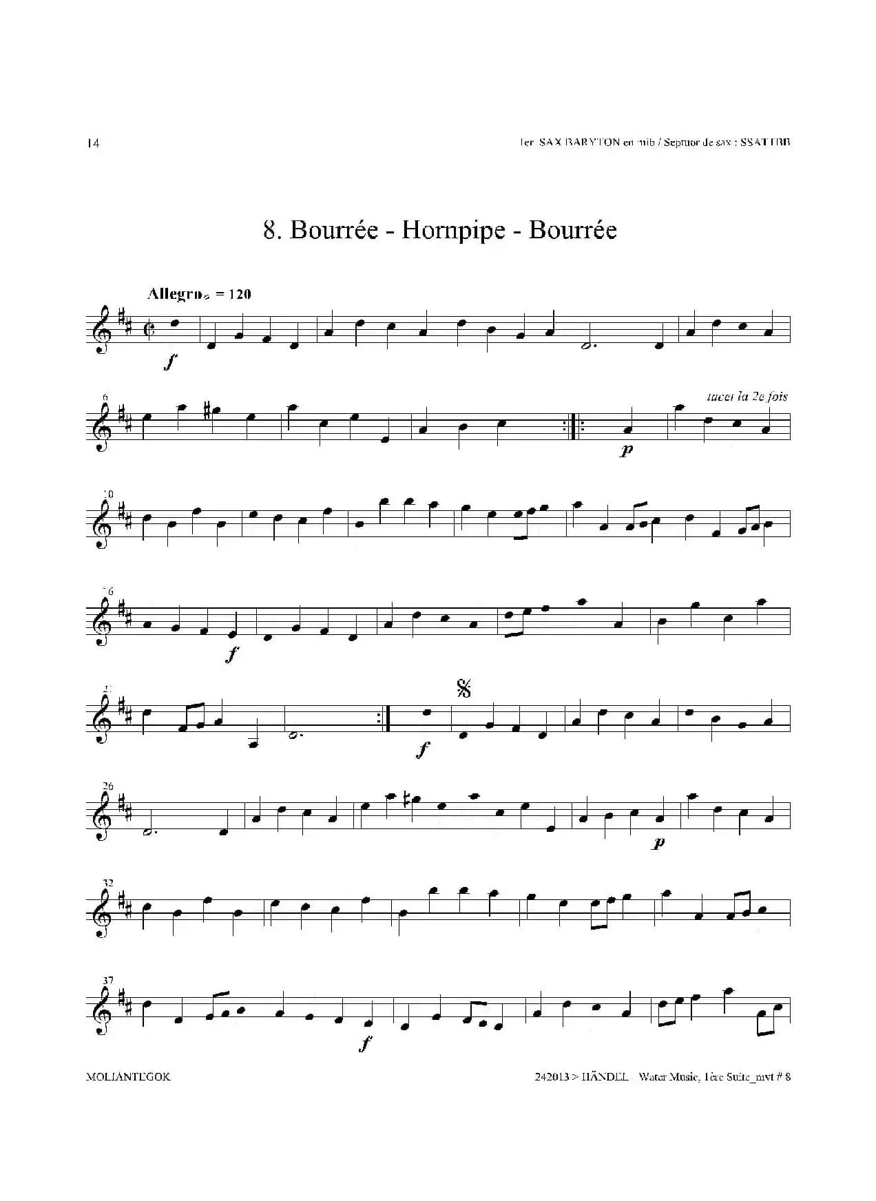 Water Music（HWV.348 No.1）（第一上低音萨克斯）
