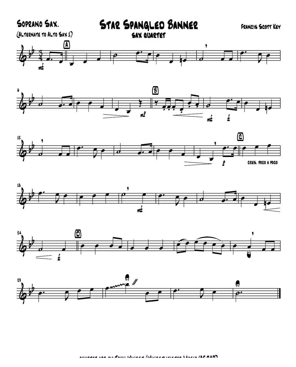 STAR SPANGLED BANNER（五重奏）