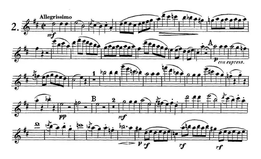 库劳长笛二重奏练习曲Op.10——Flute 1（No.2）