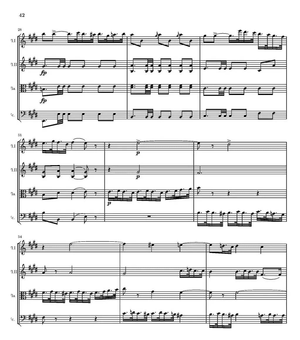 String Quartet nr.18 in E minor（E小调弦乐四重奏、P31-45）