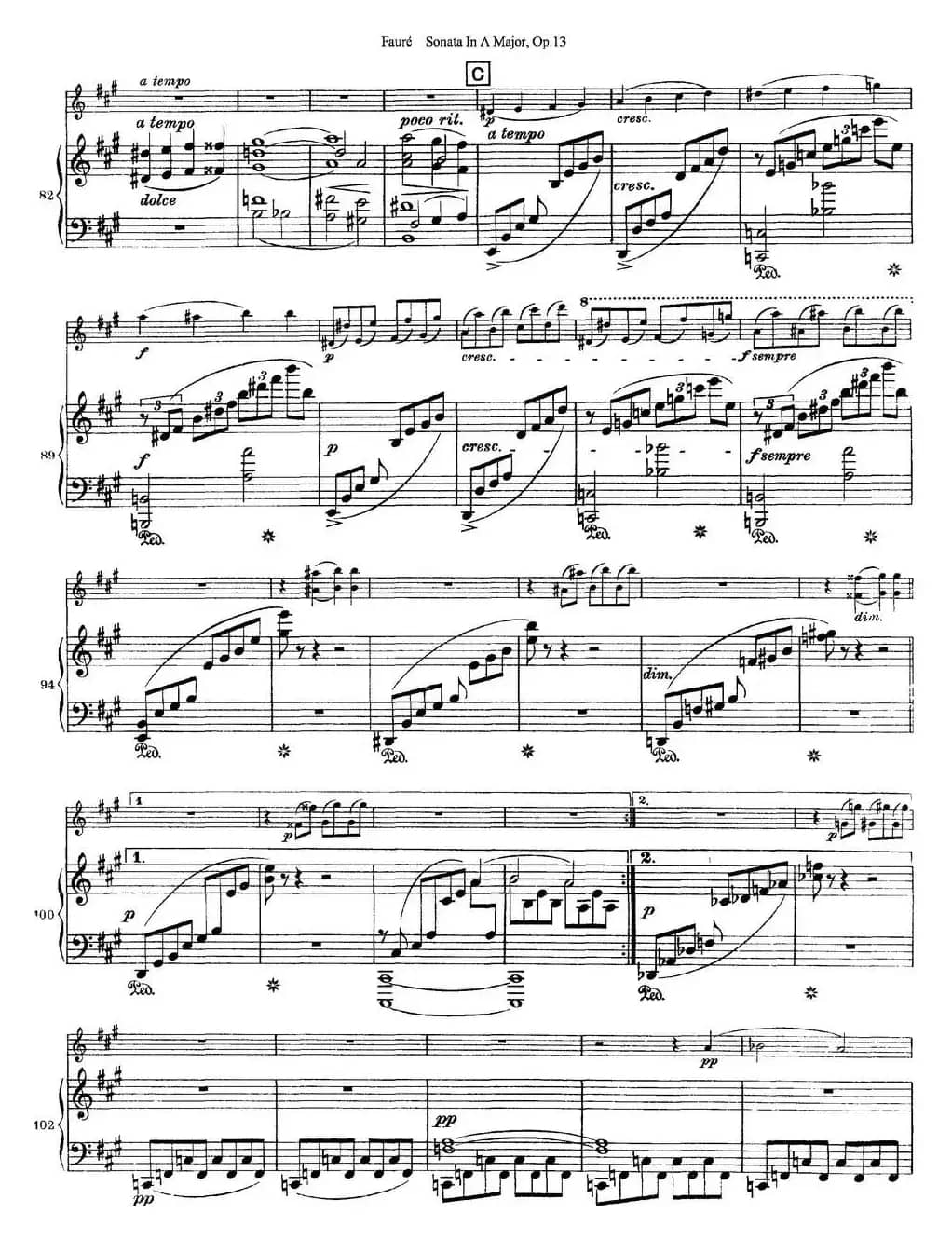 Violin Sonata No.1 Op.13（小提琴+钢琴伴奏）