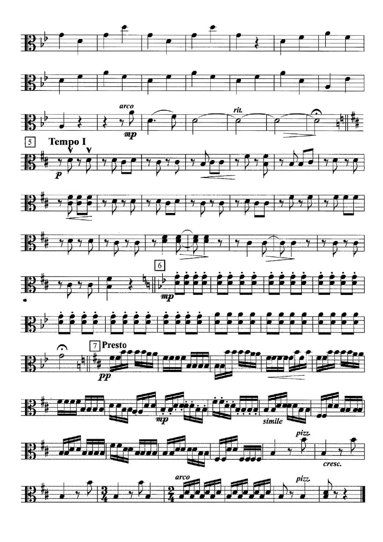 巧姑娘（弦乐四重奏中提琴分谱）