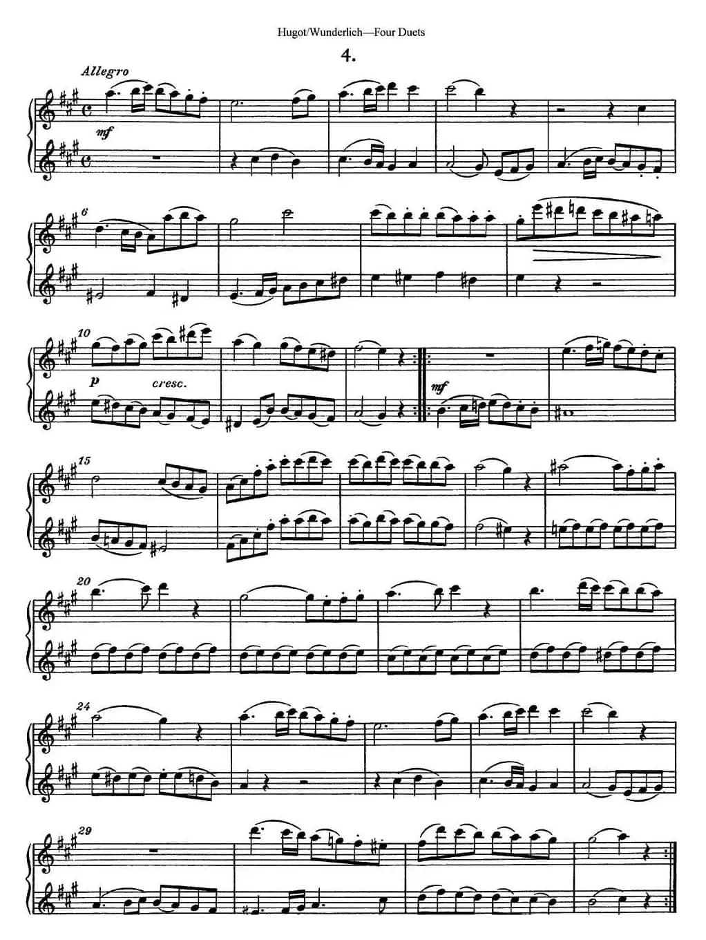 扈高特四个长笛重奏曲