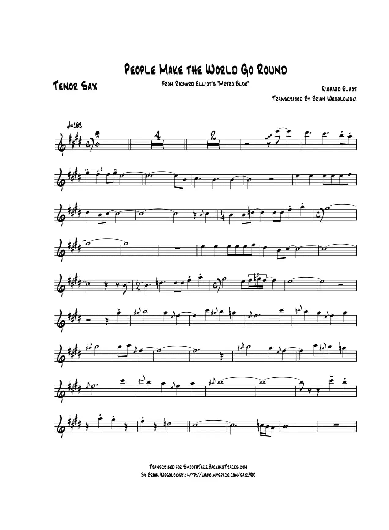 People Make The World Go Round（次中音萨克斯）