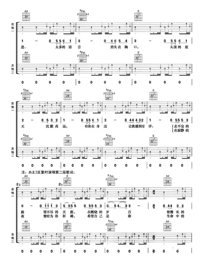 礼物（许巍词曲、双吉他）