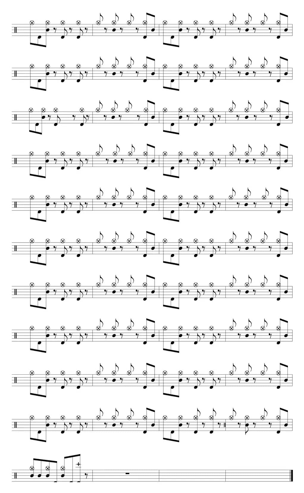 爵士鼓谱：Black Sabbath - War pigs