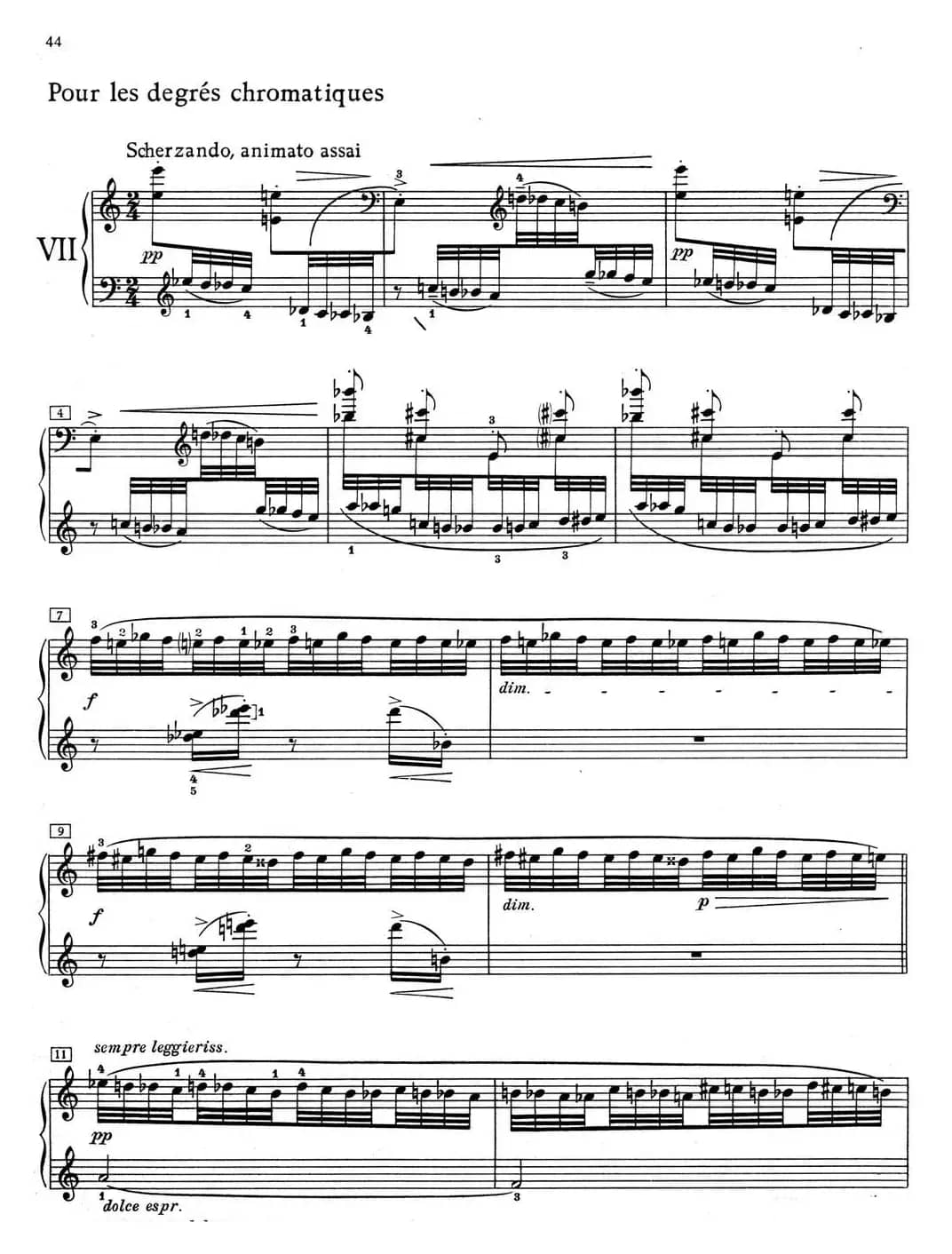 德彪西12首钢琴练习曲（7 半音阶练习v1.0 degrés chromatiques）