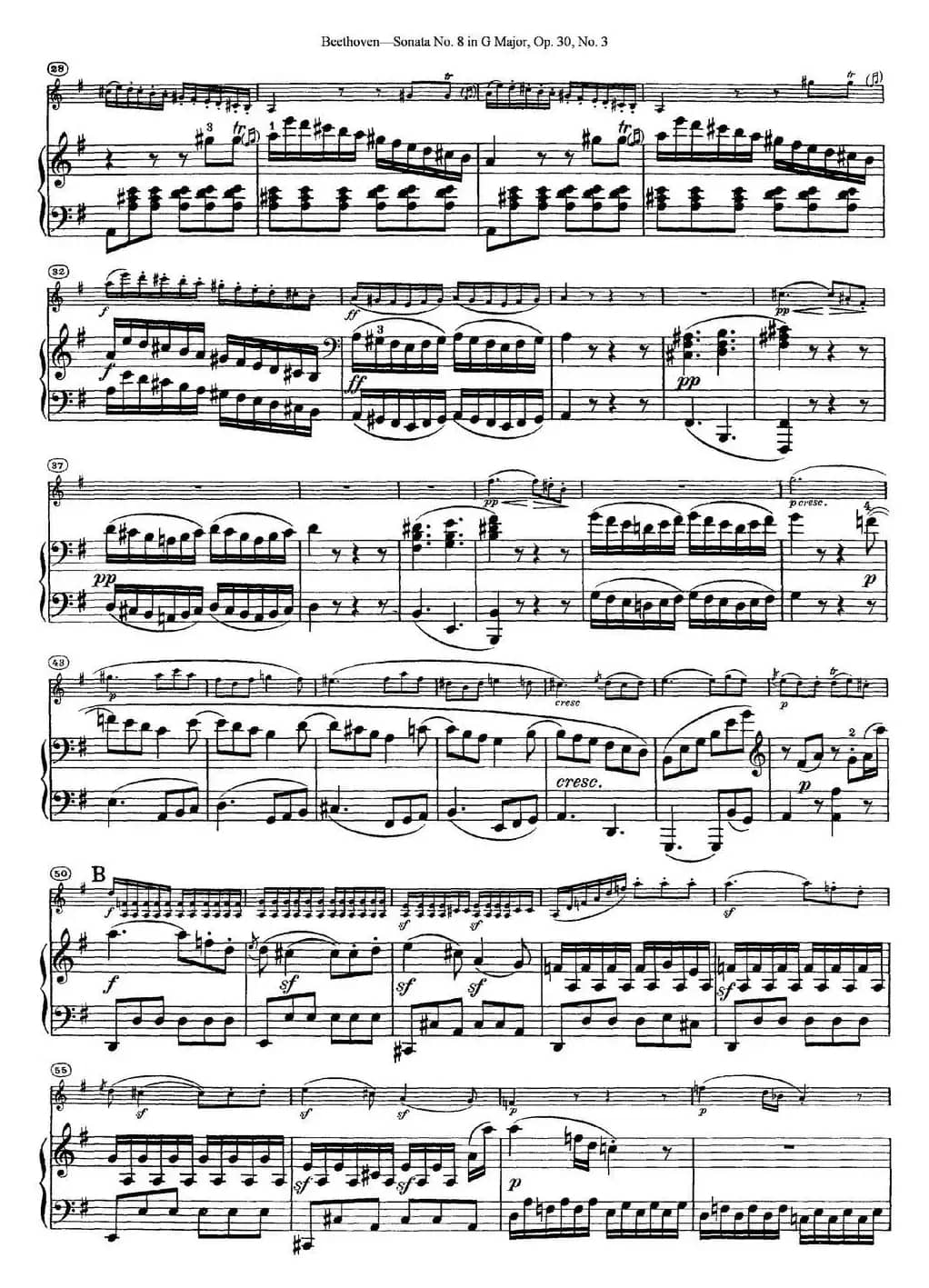 Violin Sonata No.8 in G Major Op.30 No.3（小提琴+钢琴伴奏）