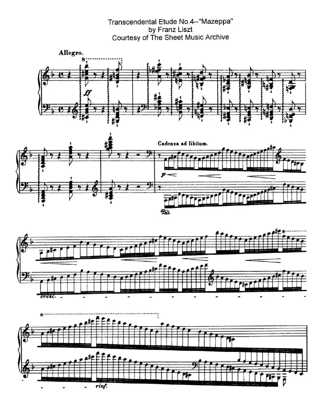 12 Etudes d'execution Transcendante S.139（12首超技练习曲·4）