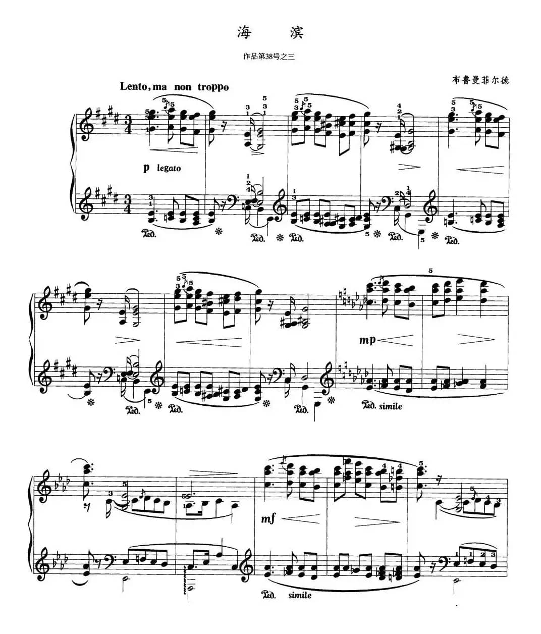 海滨（布鲁曼菲尔德作品第38号之三）