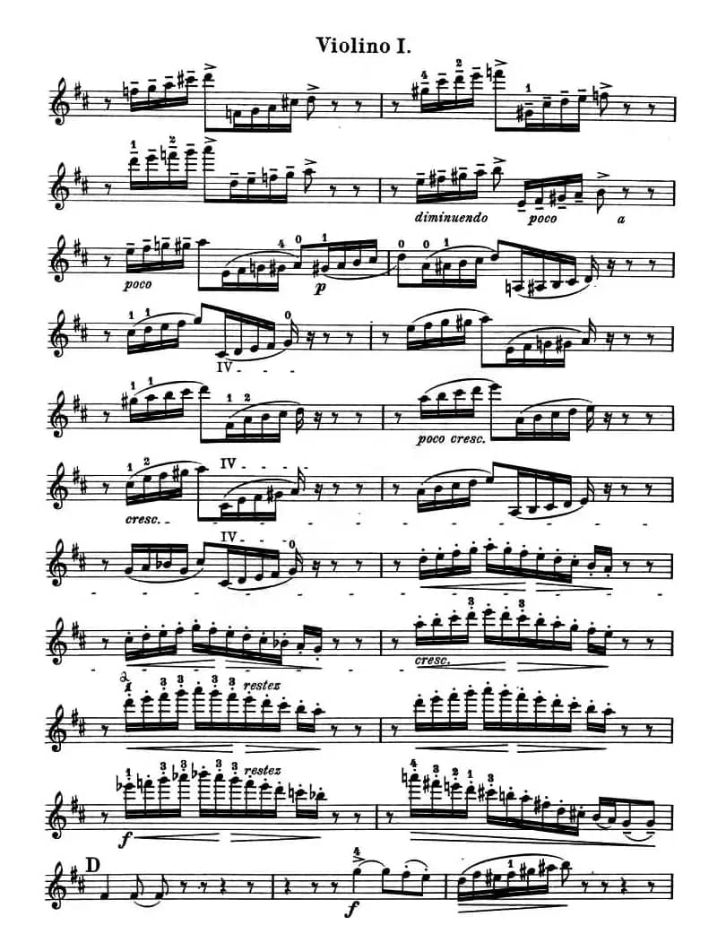 QUARTET No.1 IN D MAJOR Op.11（弦乐四重奏、小提琴分谱）