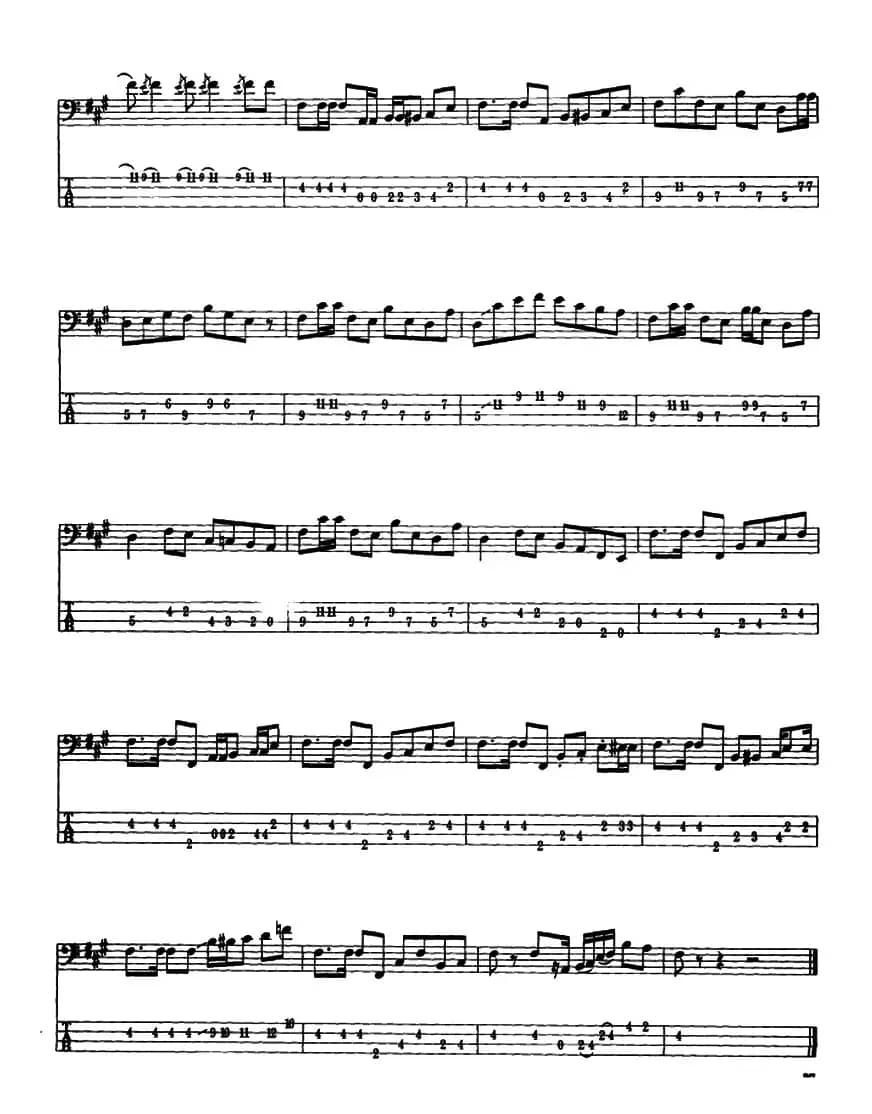 电贝司专业等级第五级(三、自选曲目)