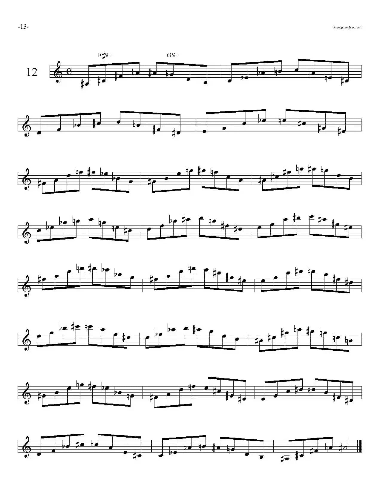 Sax Arpeggi sassofono F（音阶练习（上）11——15）