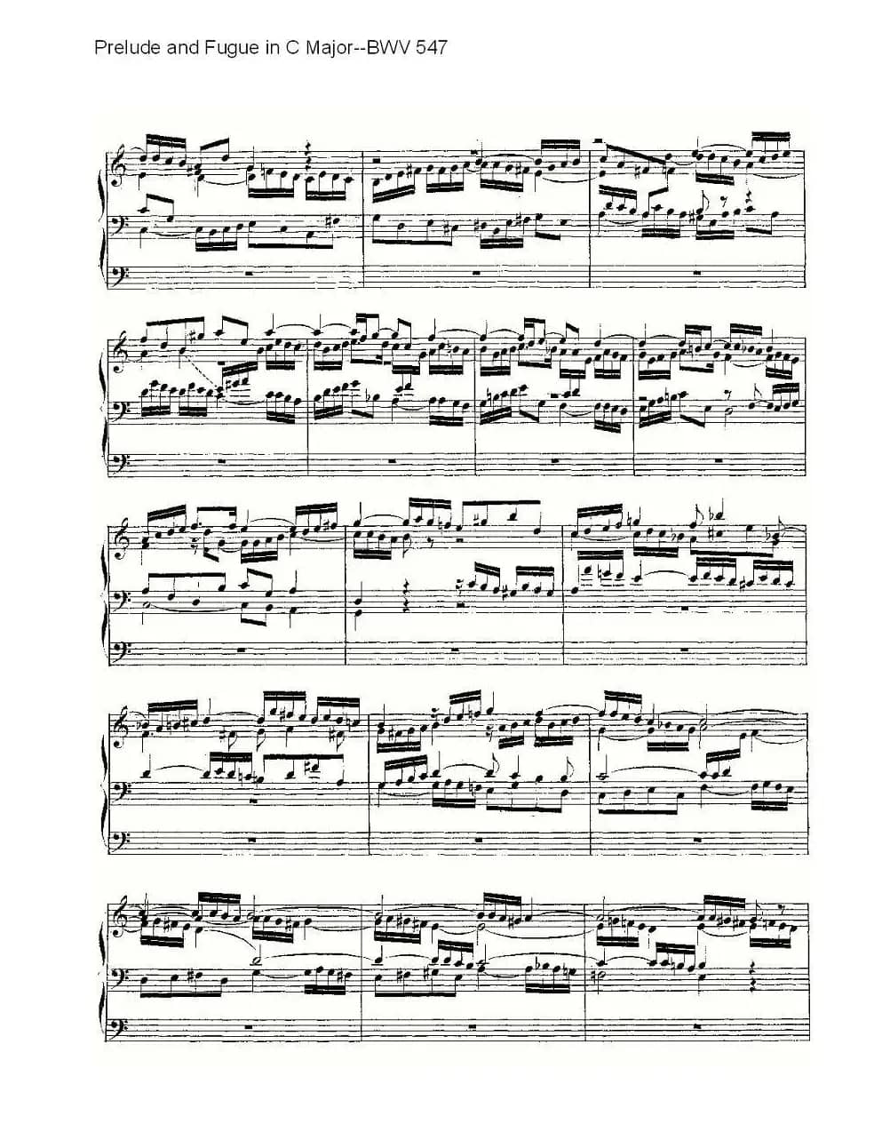 Prelude and Fugue in C Major--BWV 547 (管风琴谱)