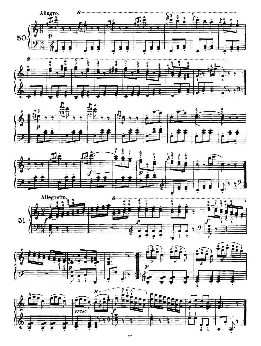 One Hundred and Ten Easy and Progressive Exercises Op.453（车尔尼110首简易练习曲 41——51）