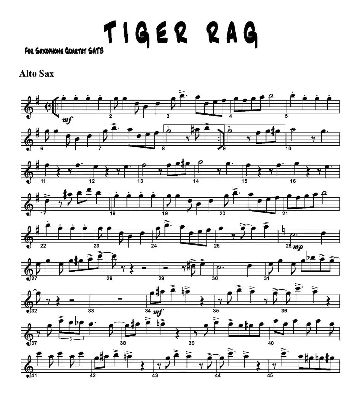 TIGER RAG（四重奏）