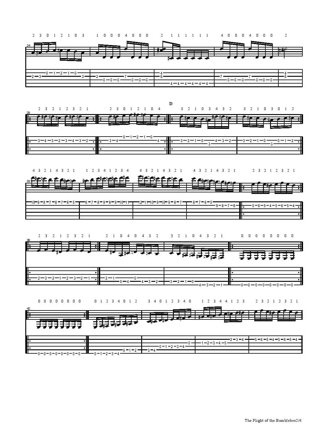 The Flight of the Bumblebee（ 五线谱+六线谱）