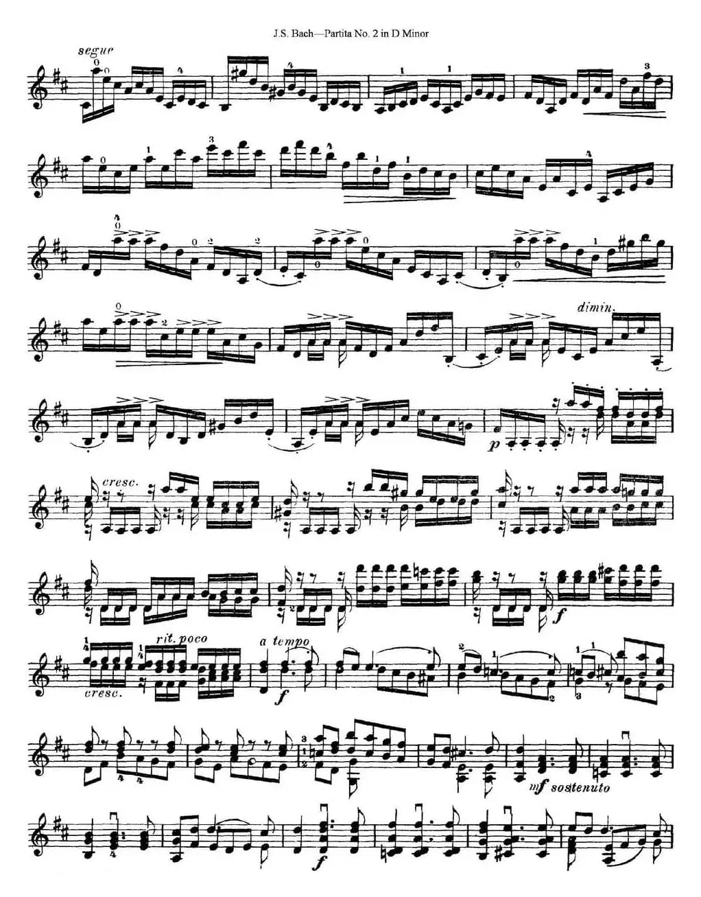 6 Violin Sonatas and Partitas 4.Partita No.2 in D Minor