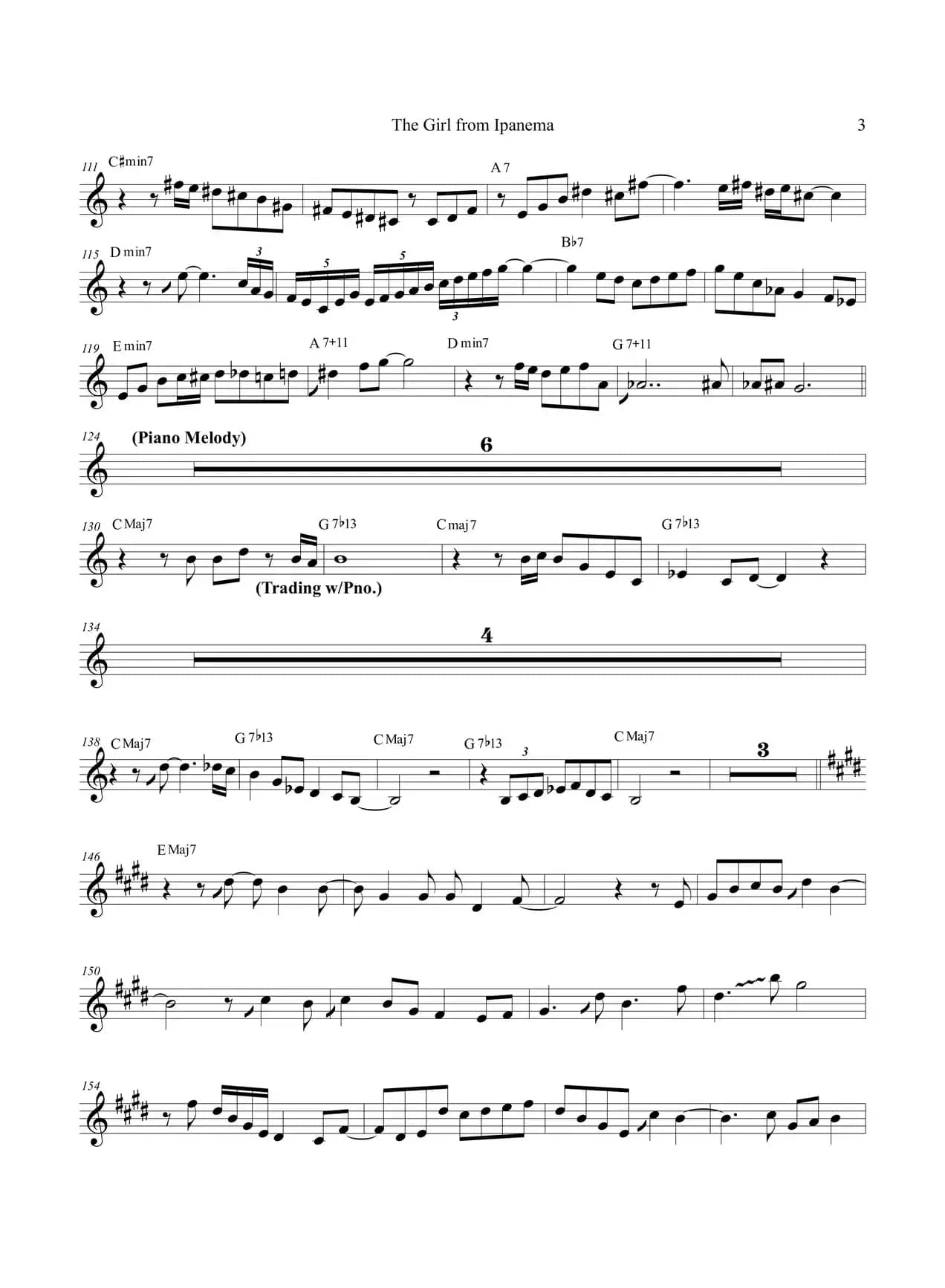 The Girl FromIpanema（中音萨克斯）