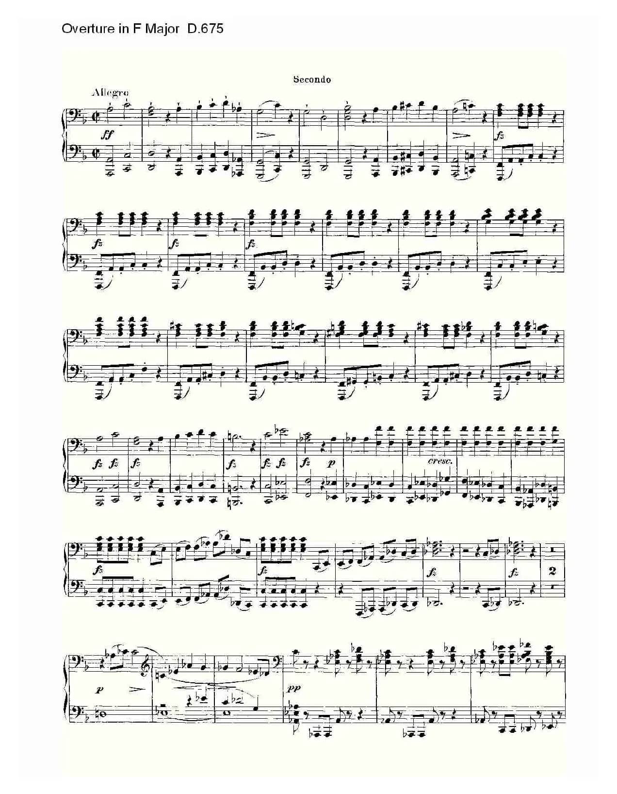 Overture in F Major D.675（Ｆ大调序曲 D.675）