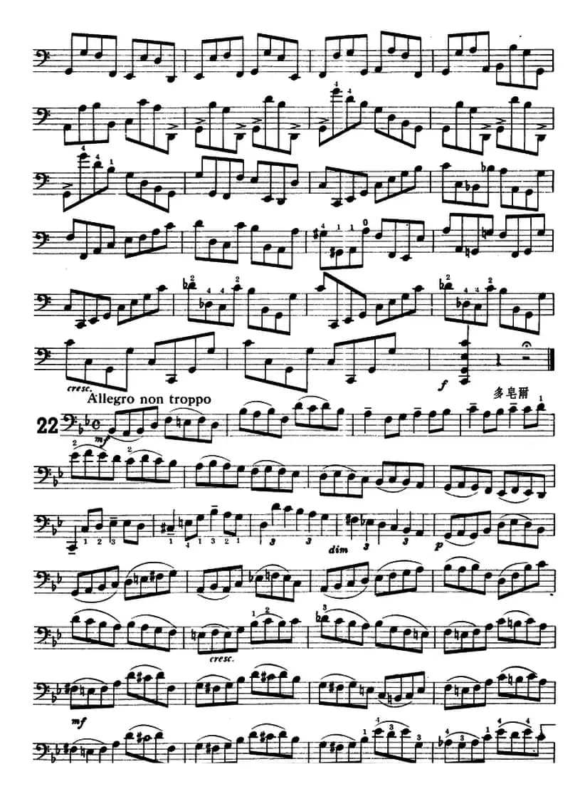 鲍斯特列姆大提琴练习曲（20-23）