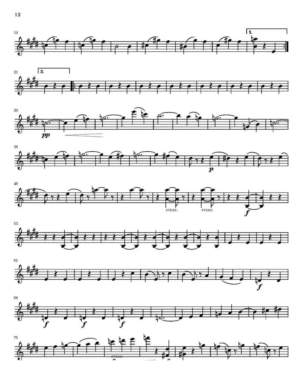 String Quartet nr.18 in E minor（E小调弦乐四重奏）（第一小提琴分谱）