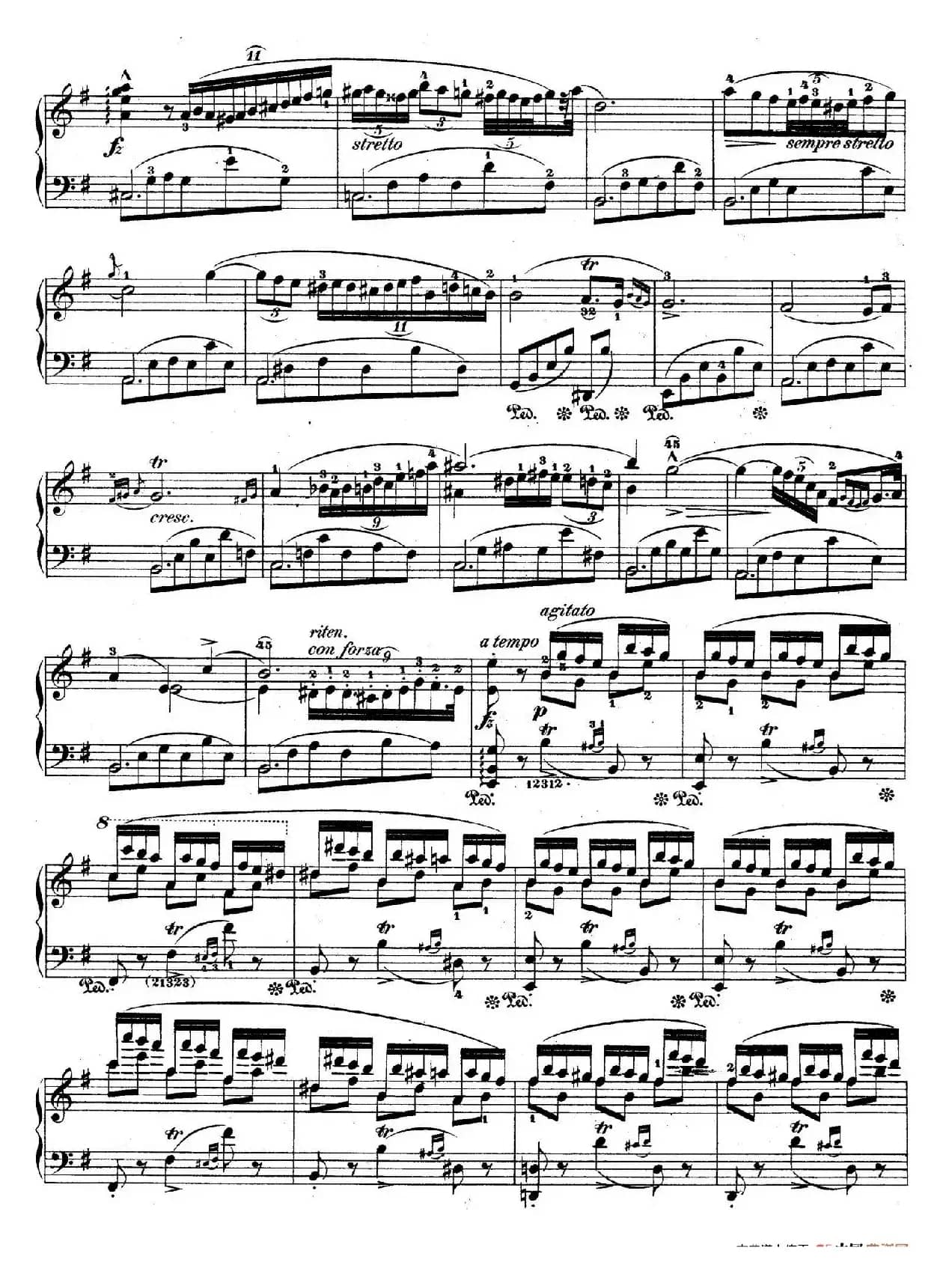 e小调第一钢琴协奏曲 Op.11(钢琴独奏版·第一乐章)