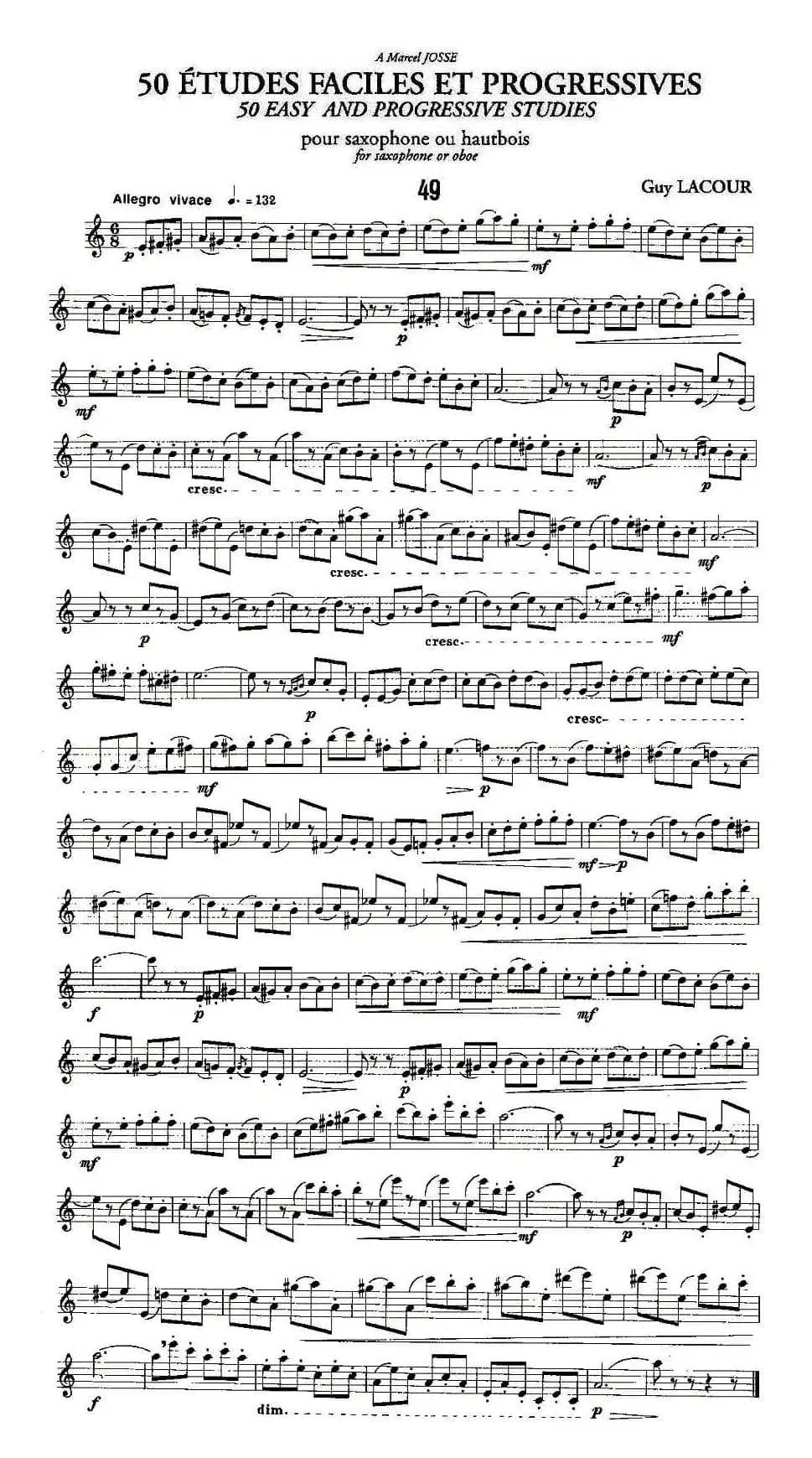 Guy Lacour 50 首萨克斯练习曲之49