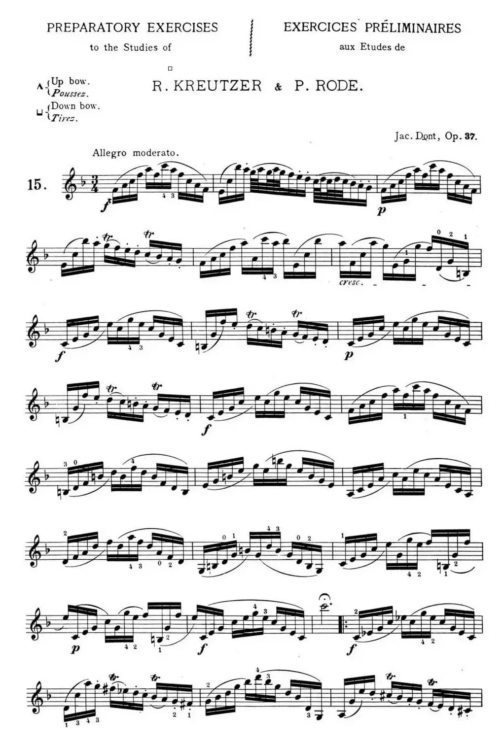 顿特24首小提琴练习曲 作品37—15